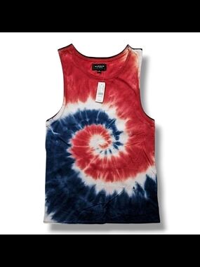 PacSun Red White & Blue Spiral Tie-Dye Tank